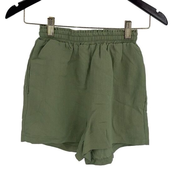 Princess Polly Pull On Elastic Waist Drawstring Cotton Shorts Size‎ 2 Green NWT - Picture 4 of 8
